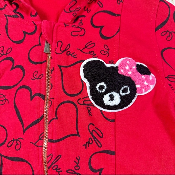 Red Hearts Girls Hoodie - Picture 4 of 7